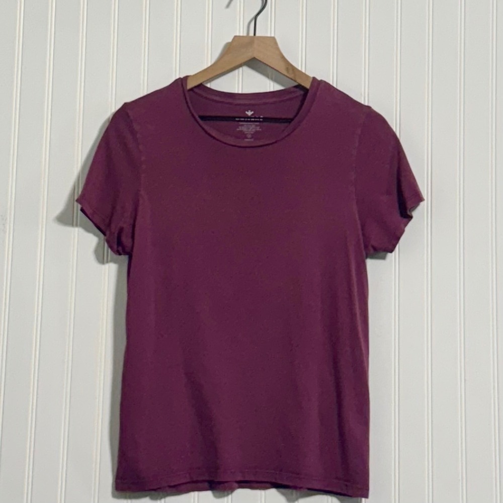 Bombas Plum Purple Peruvian Pima Cotton Crew Neck T-Shirt Small Merlot Basic‎